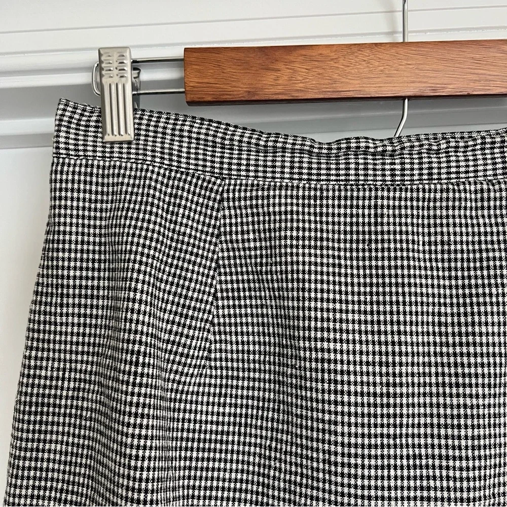 Vintage Linen Black and White Houndstooth Skirt